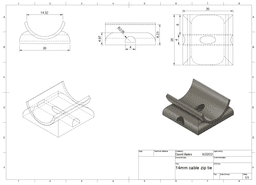 14mm zip tie mount. 20mm base 3d model