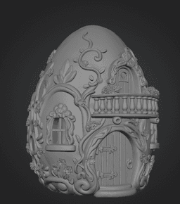 Fantasy Egg Cottage House – STL File 3D Printable 3d model