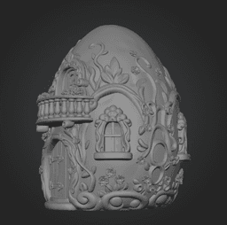 Fantasy Egg Cottage House – STL File 3D Printable 3d model