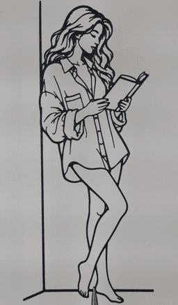 Reading Woman Wall Art Decor.stl 3d model