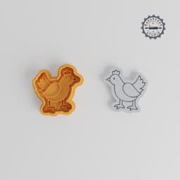 Hen Shape Cutter & Stamp, Cookie & Fondant, 3 Sizes S/M/L, Barnyard & Easter Theme, Poultry Hen STL Set PRODUCT_484 3d model