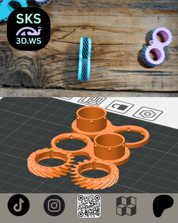 Helical Gear Keyring Fidget free file 3d model