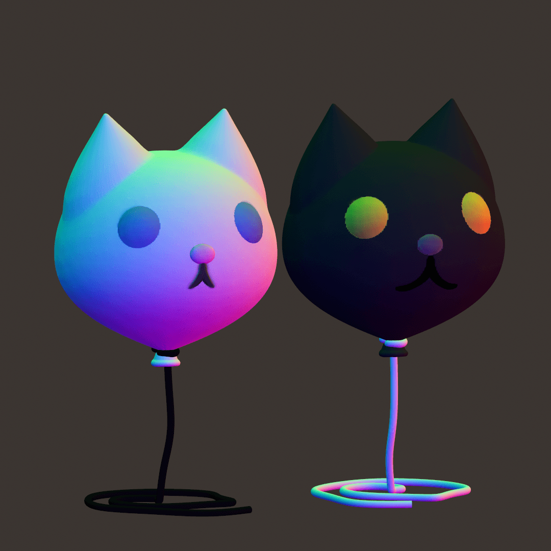 Cat Balloons 3d model