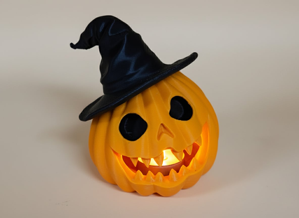 Scary Pumpkin and tealight 3d model