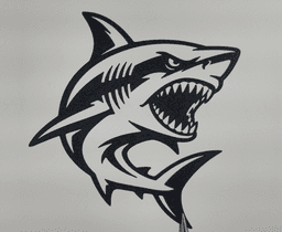 Aggressive Shark 2D Wall Art.stl 3d model