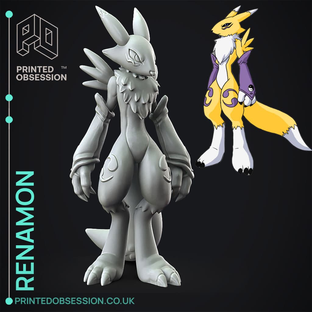 Enmamon Renamon - Digimon - Fan Art - 3D model by printedobsession on Thangs