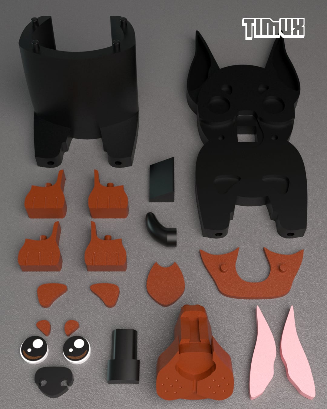 DOBERMAN GLASSES HOLDER 3d model