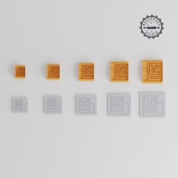 Halloween Stamp Tile Set, 5 Sizes, Perfect for Clay, Cookies & Fondant, Spooky Celebration & Trick or Treat Motifs PRODUCT_4060 3d model