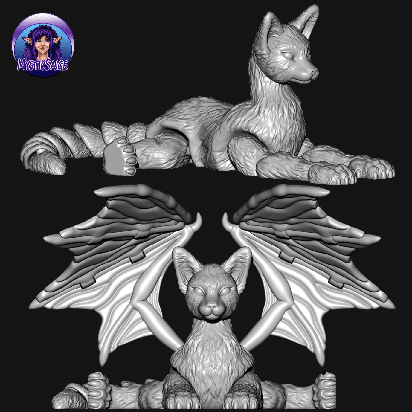 Dragon Cat Short Haired 3d model