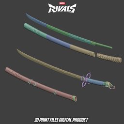 Psylocke Psy Cosplay Katana Marvel Rivals 3d model