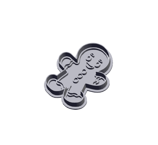 Gingerbread - Cookie Cutter with Stamp 3d model