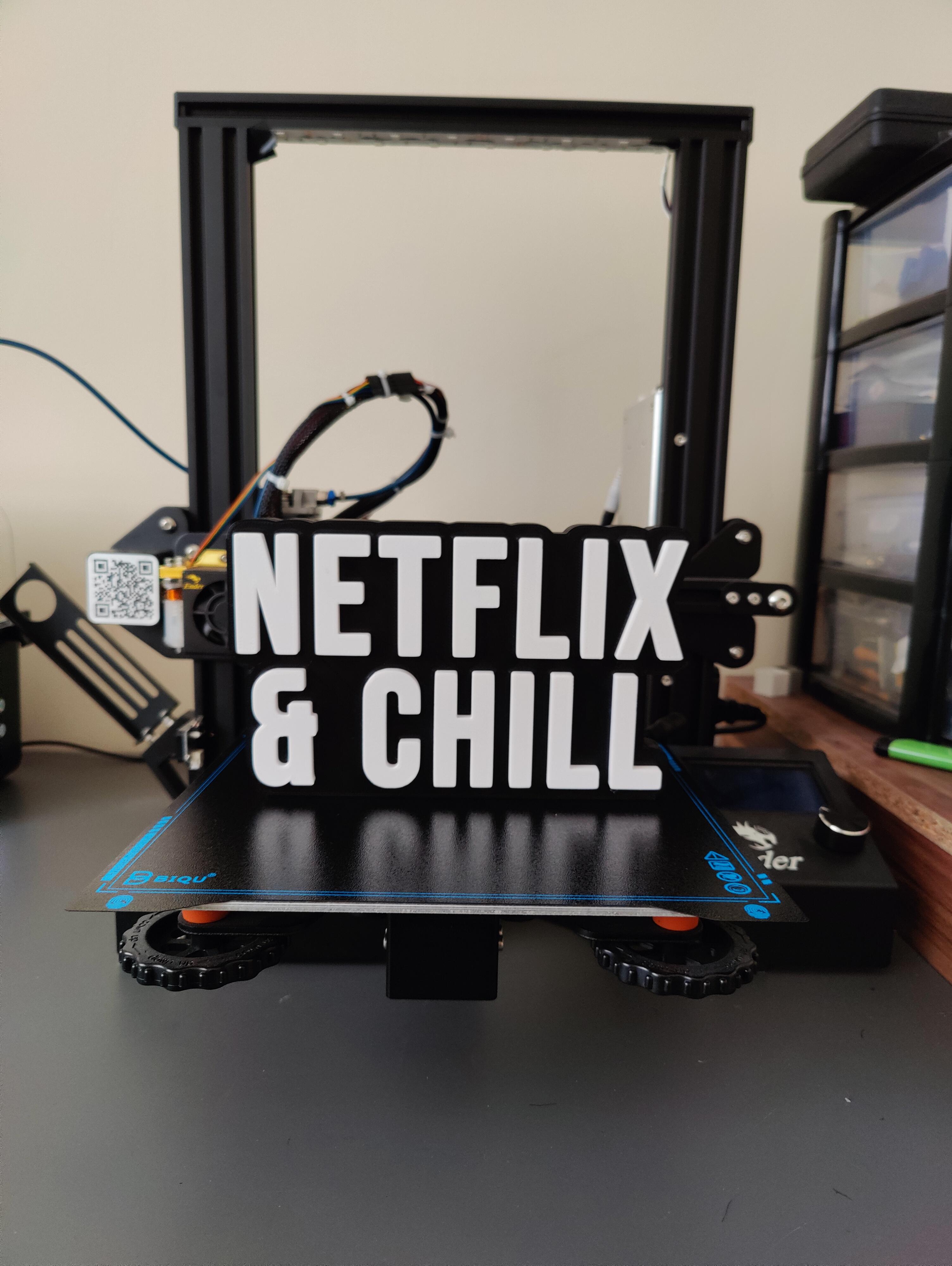 Netflix and Chill led sign 3d model