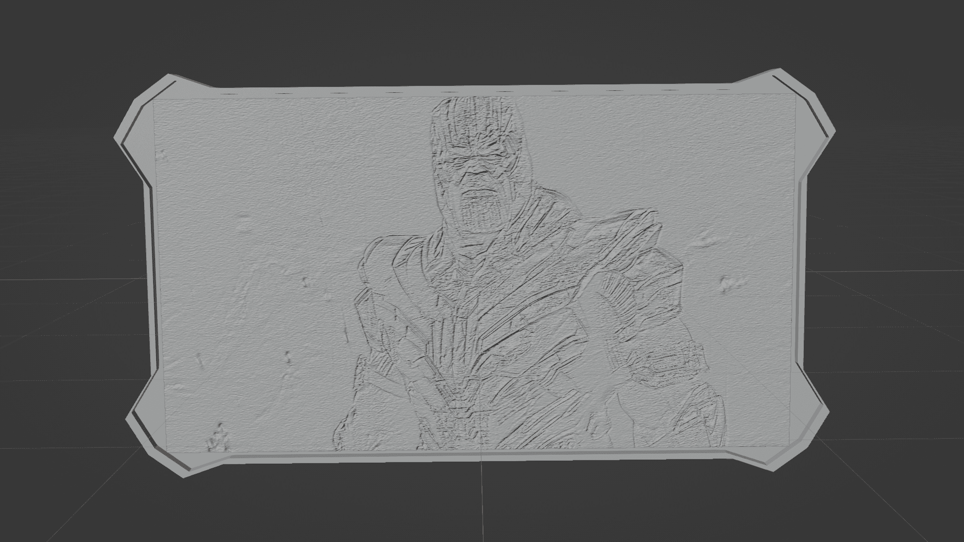 3d printable tile with frame of Thanos 3d model