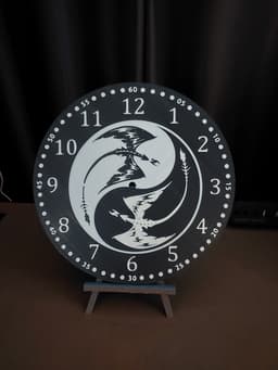 Twin Dragons Yin Yang Clock 3d model