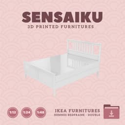 Miniature Replica HEMNES Bedframe - IKEA (1:12,24,48) 3d model