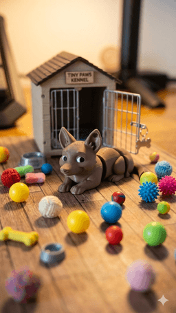 Flexi German Shepherd Puppy Articulated 3d model