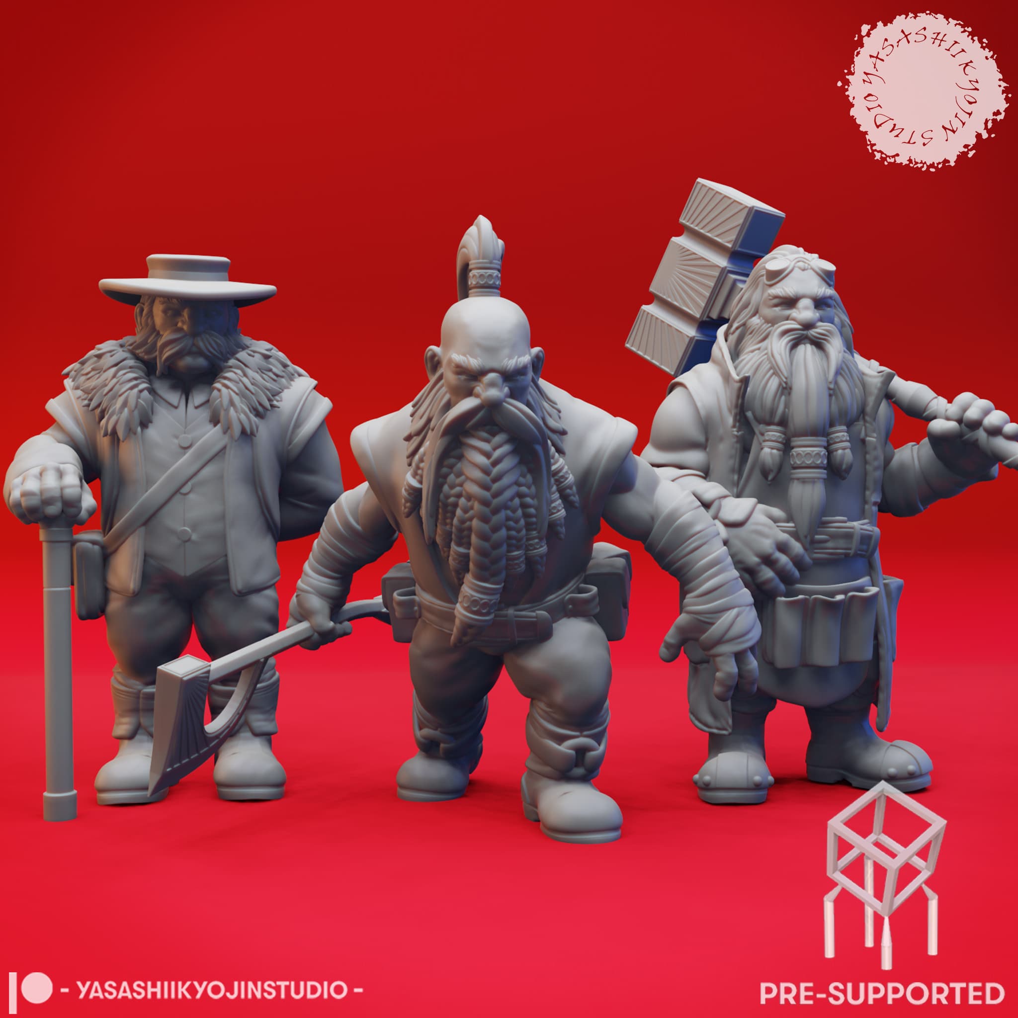 Rockseeker Brothers - Tabletop Miniatures (Pre-Supported) 3d model
