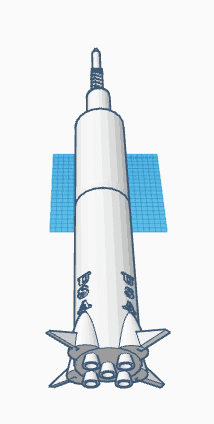 saturn v rocket 3d model