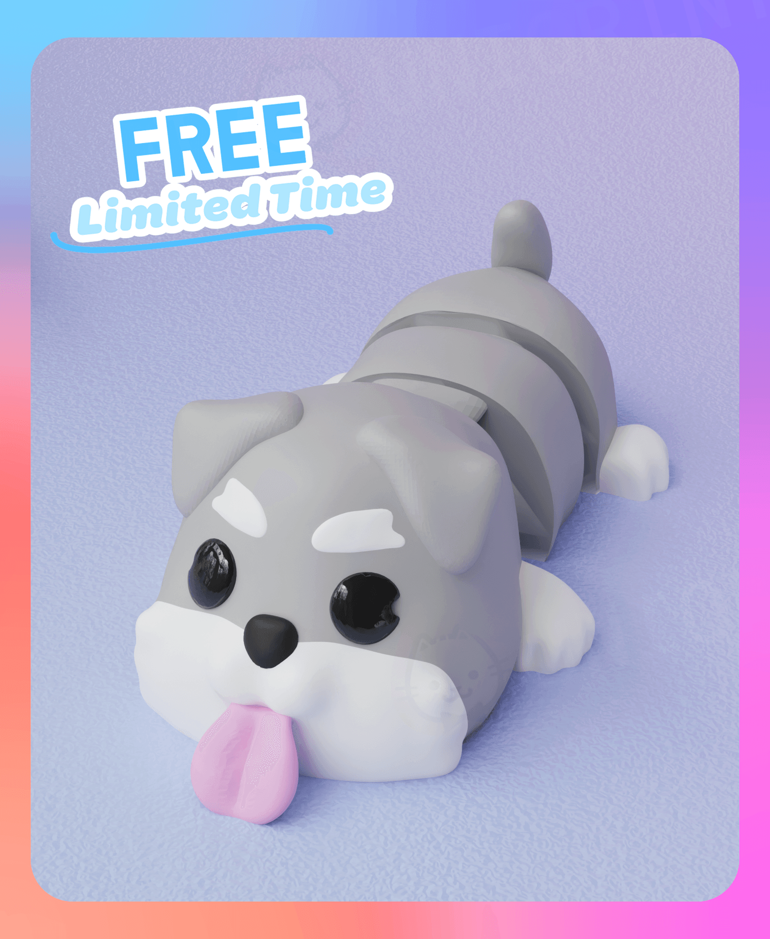 Flexi Schnauzer Dog Keychain (Single Color) 3d model