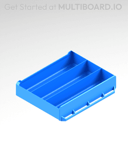 4x1x3 LU - Row Divided - MultiBin Simple Drawer 3d model