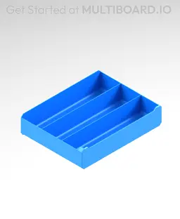 4x1x3 LU - Row Divided - MultiBin Simple Drawer 3d model