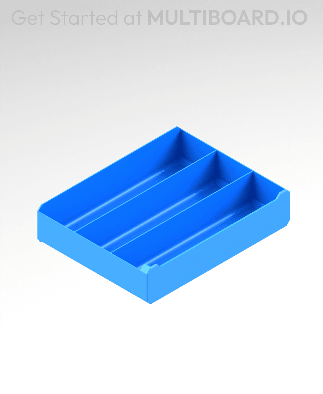 4x1x3 LU - Row Divided - MultiBin Simple Drawer 3d model