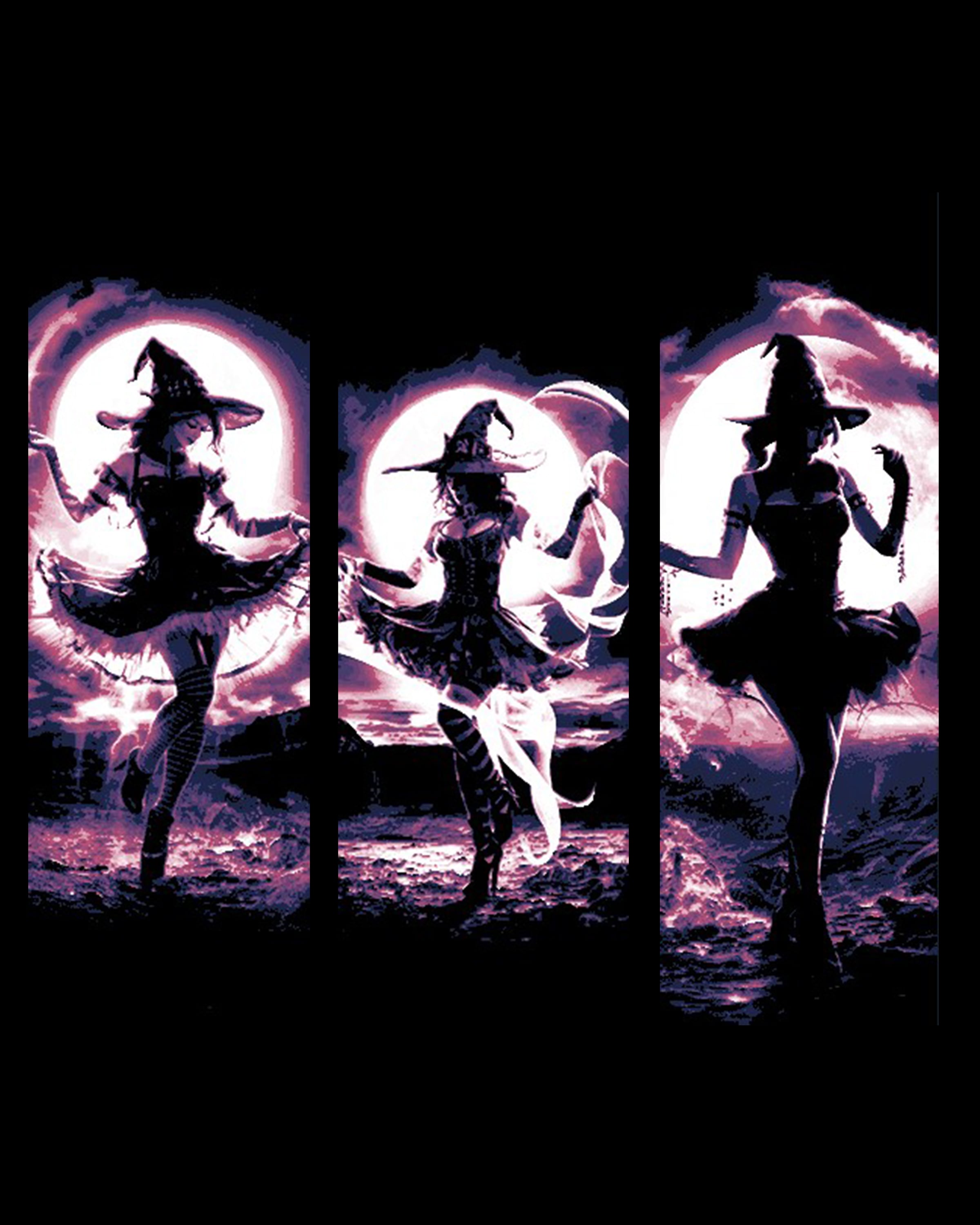 Witches Dancing under the Halloween Moon Lit Sky - Set of Bookmarks 3d model