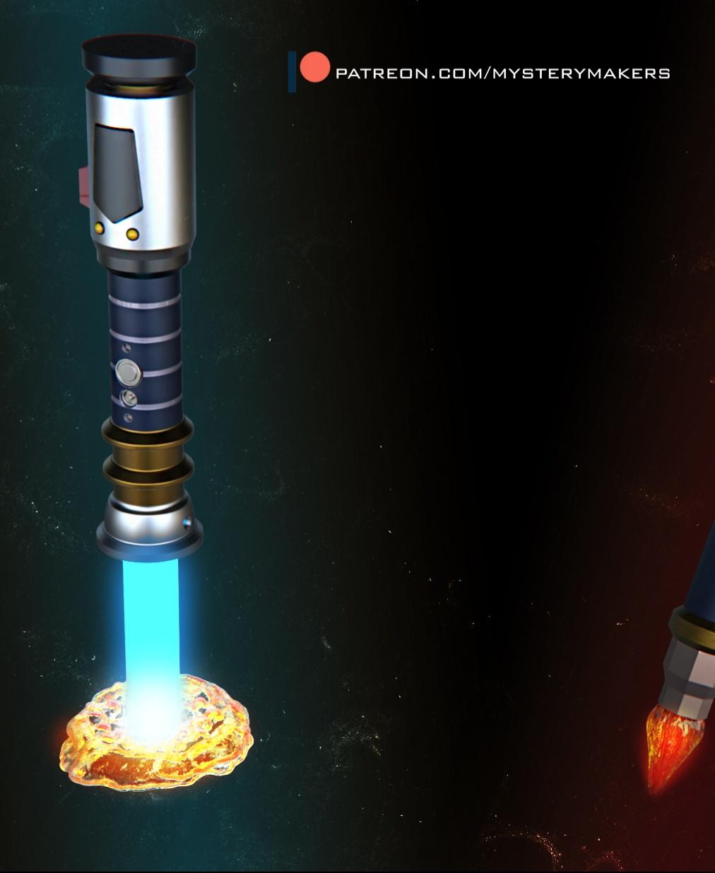 Rick and Morty lightsabers - functional 3d model