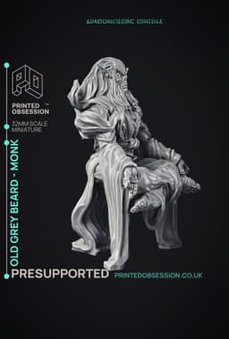 Old Grey Beard - Gyth - PRE SUPPORTED - D&D 32mm 3d model