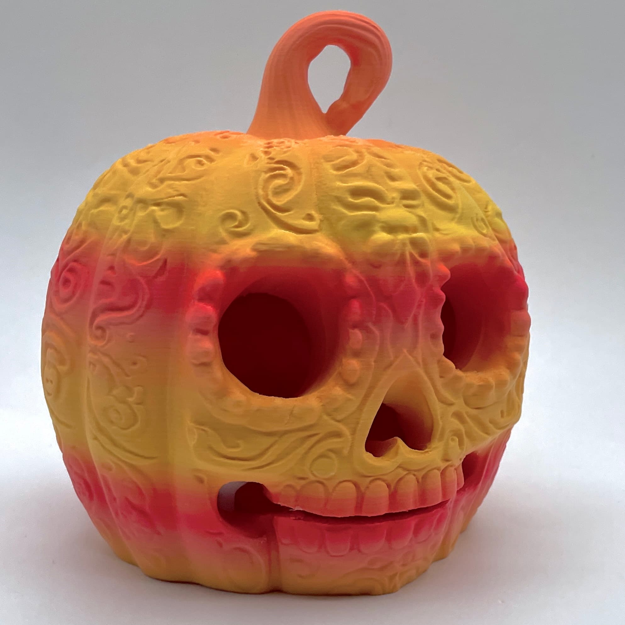 Day of the Dead Pumpkin Lamp - Day of the Dead in Polymaker Panchroma Fall Gradient - 3d model