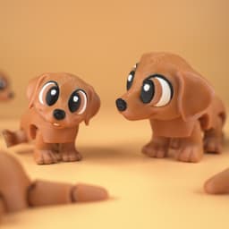 Labrador Puppy - Flexi Articulated and Print in Place Keychain 3d model
