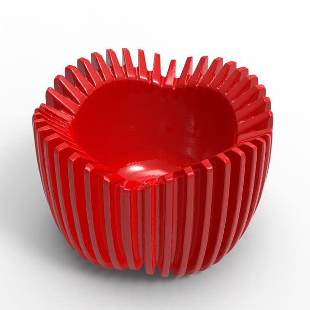FLUTED RIBBED PLANTER 3d model