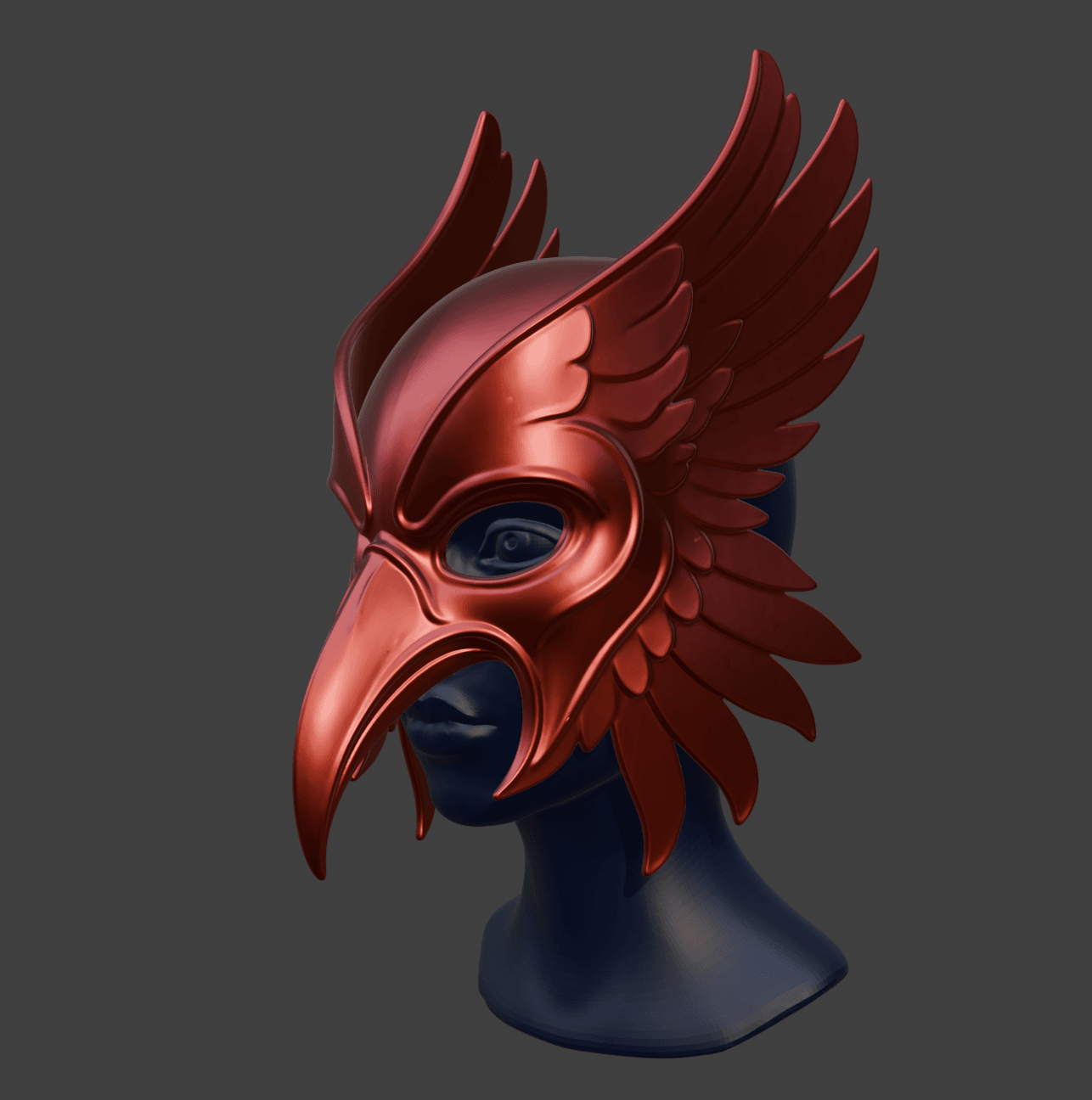 Horus Feathered Falcon Mask 3d model