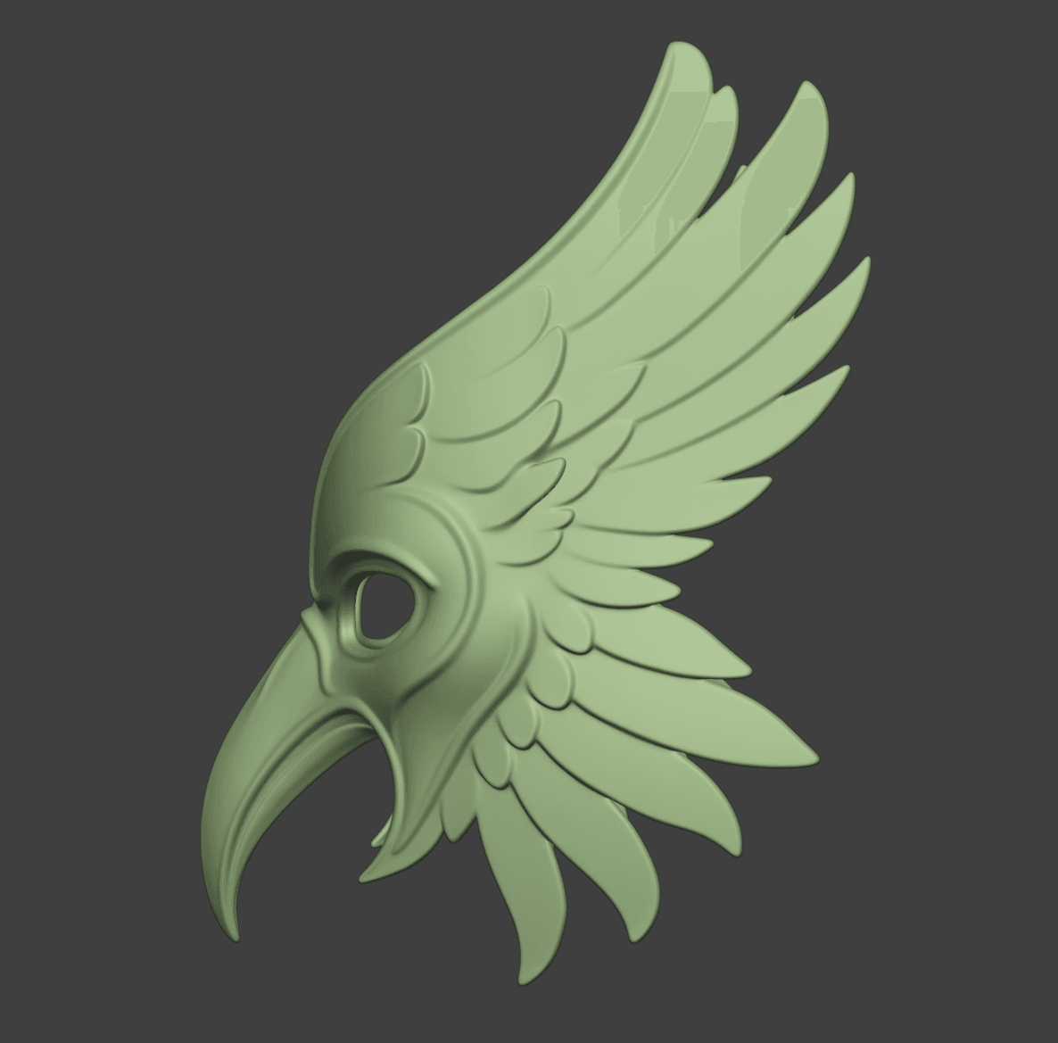 Horus Feathered Falcon Mask 3d model