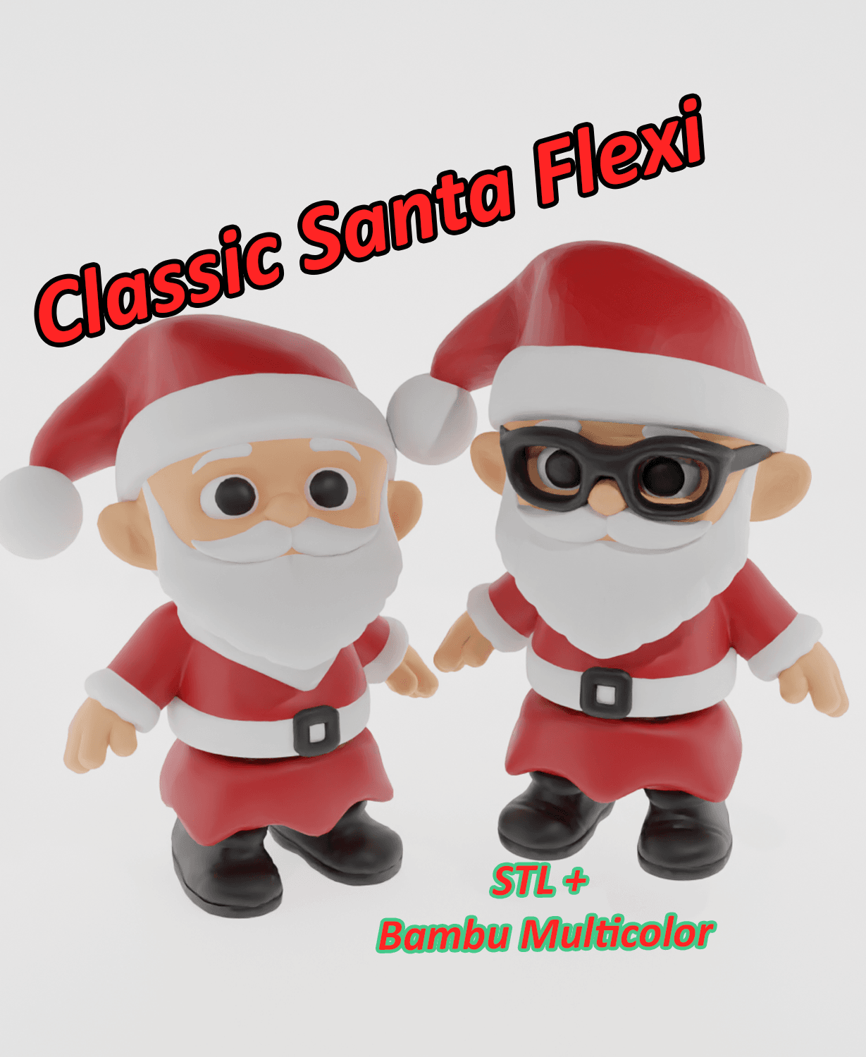 Classic Santa Flexi - Articulated Fidget Toy 3d model