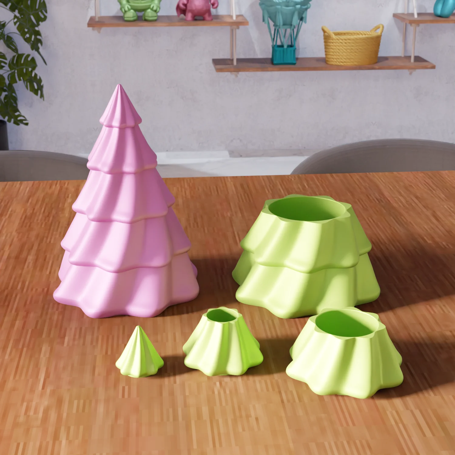Modular Christmas Tree Storage Box 3d model