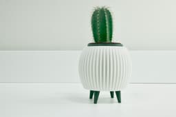 ANGHEIO Vaso Moderno 3D con Gambe – Design Scandinavian a Coste Verticali 3d model