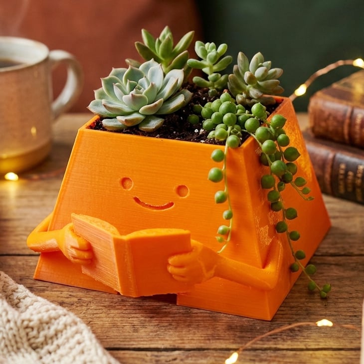 HAPPY PLANTER READING 3d model
