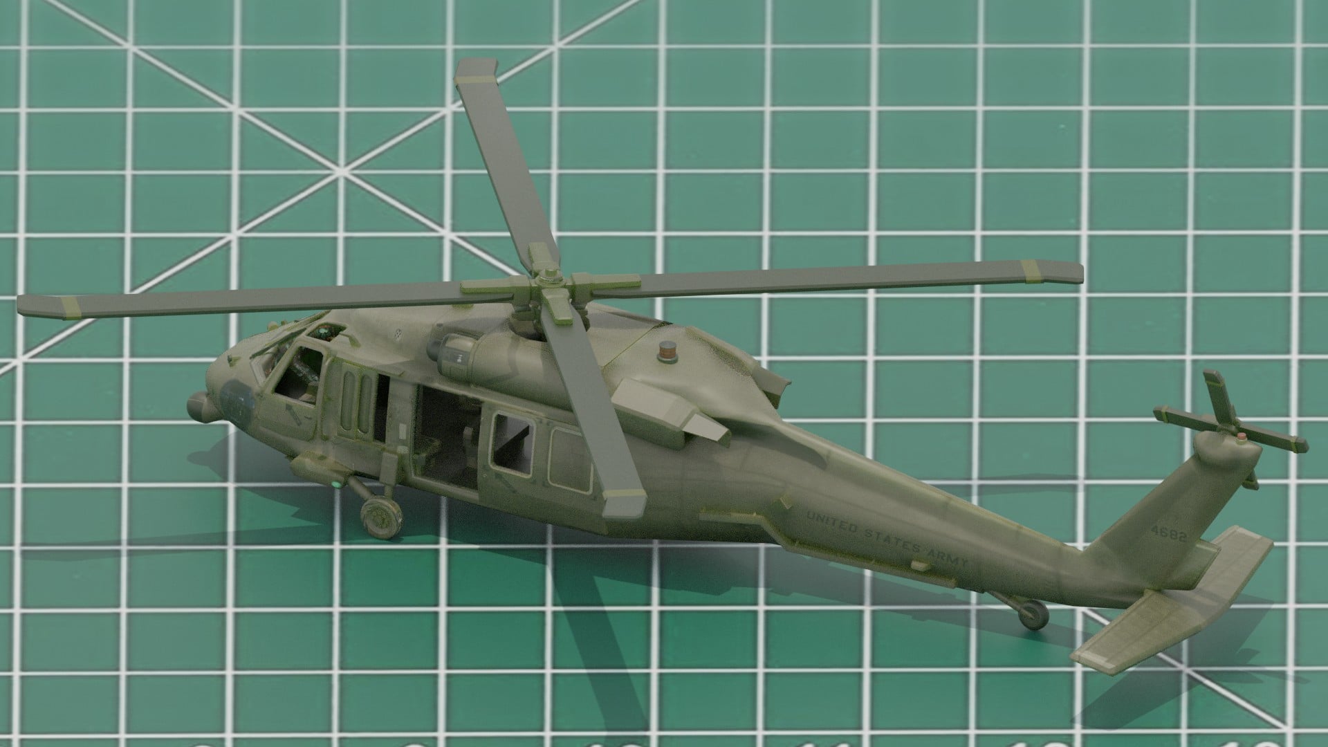 UH-60 Blackhawk Military Helicopter 3D Print Model 3d model