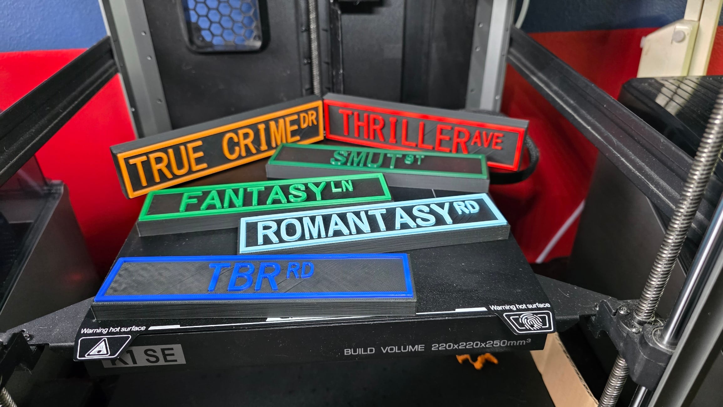 Book Genre Street Sign Shelf Plaque - Customizable 3d model