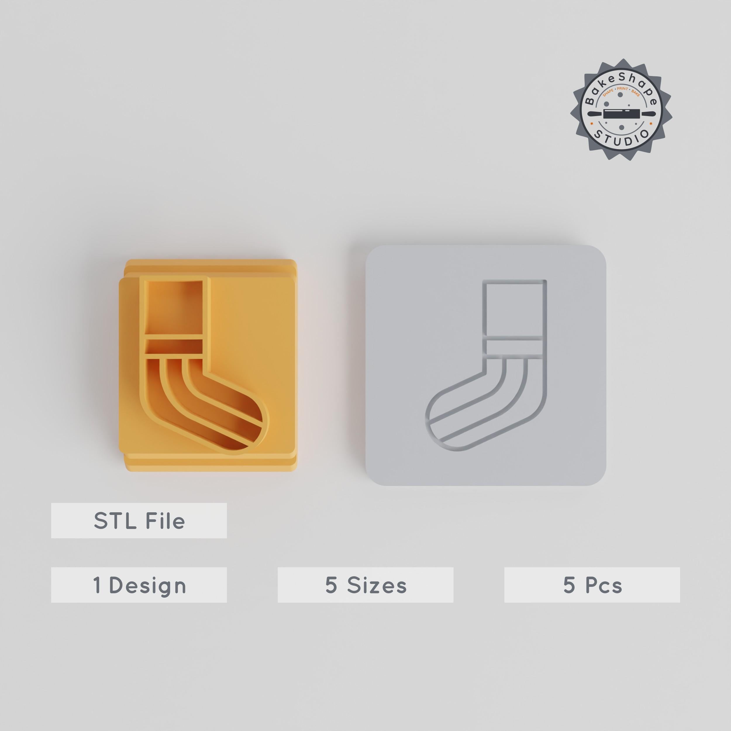 Sock Stamp Tile Set, 20-40mm, Perfect for Clay, Cookies & Fondant Decorating PRODUCT_2348 3d model
