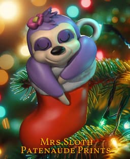 Mrs Sloth Chritsmas Tree Ornament 3d model