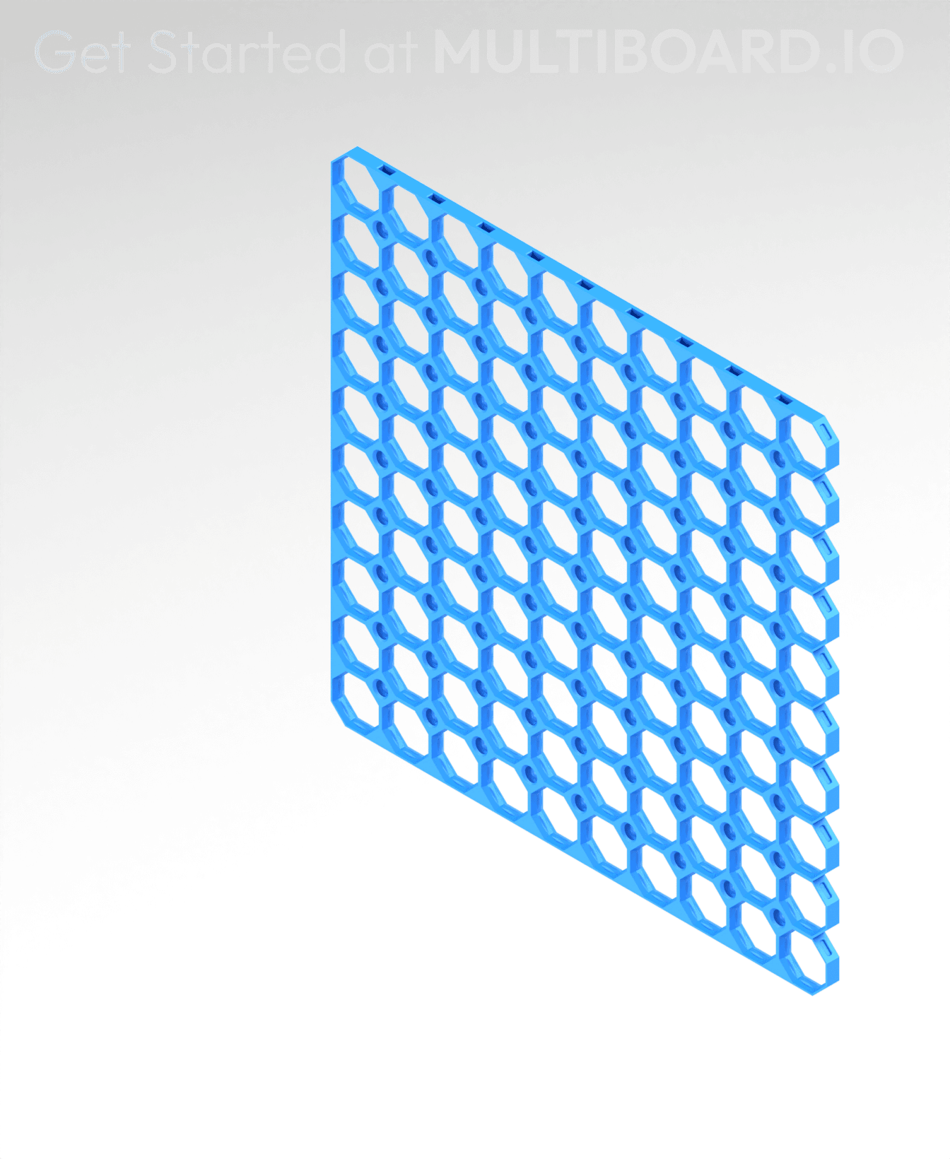10x10 MU - Left Horizontal Strip Interfitted - MultiBoard Octagon Plate 3d model