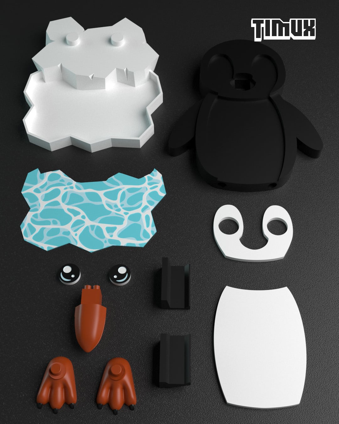 PENGUIN GLASSES HOLDER 3d model