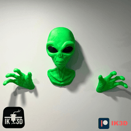 Alien Wall Mounted Headset Holder / No Supports 3d model