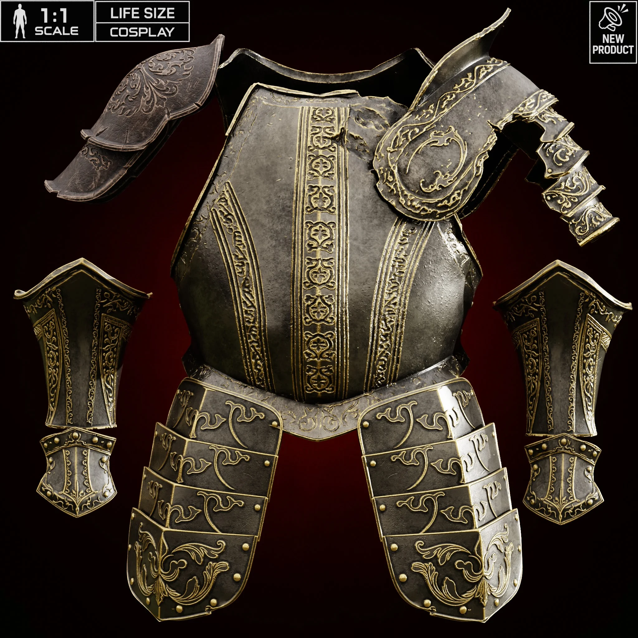 FALLEN KNIGHT ARMOR SET life size – Dark Souls III Fan Art 3d model