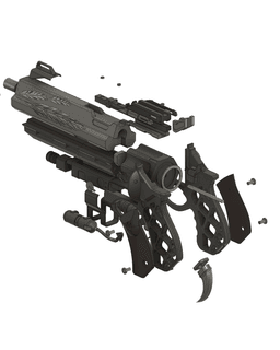 Custom Hawkmoon Hand Cannon | Fully Printable Model | Destiny 2 3d model