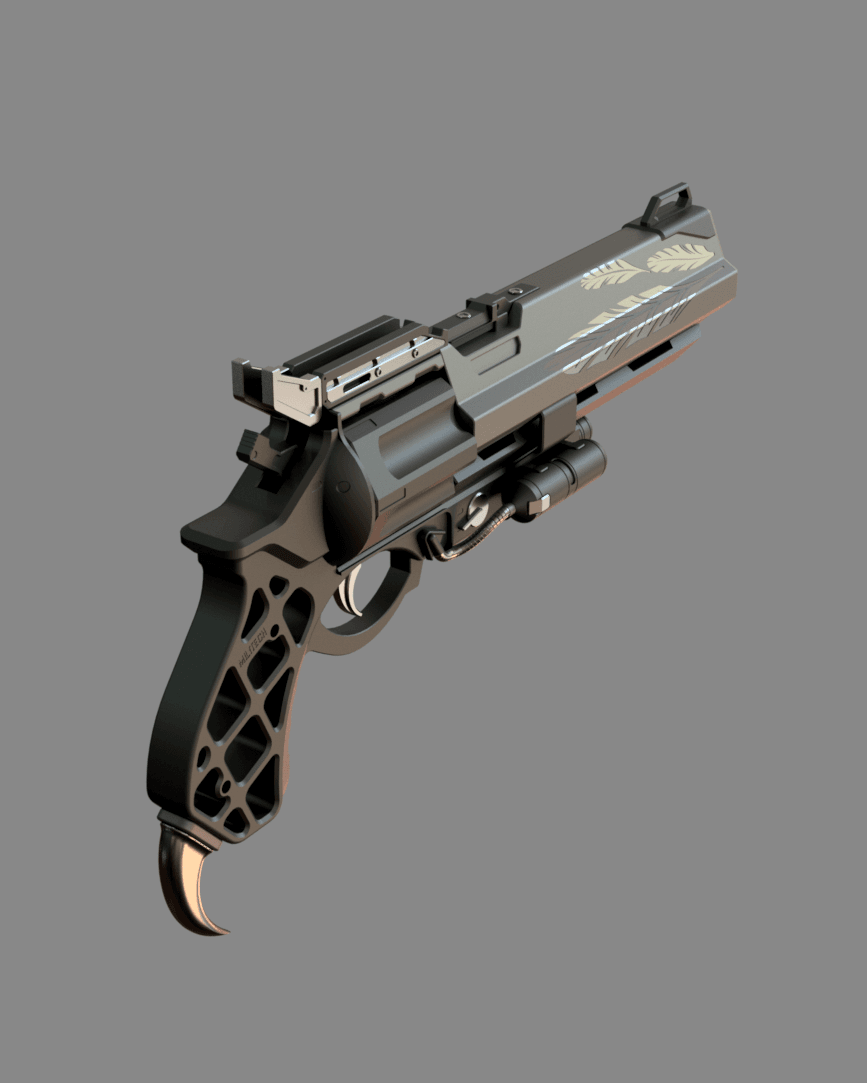 Custom Hawkmoon Hand Cannon | Fully Printable Model | Destiny 2 3d model