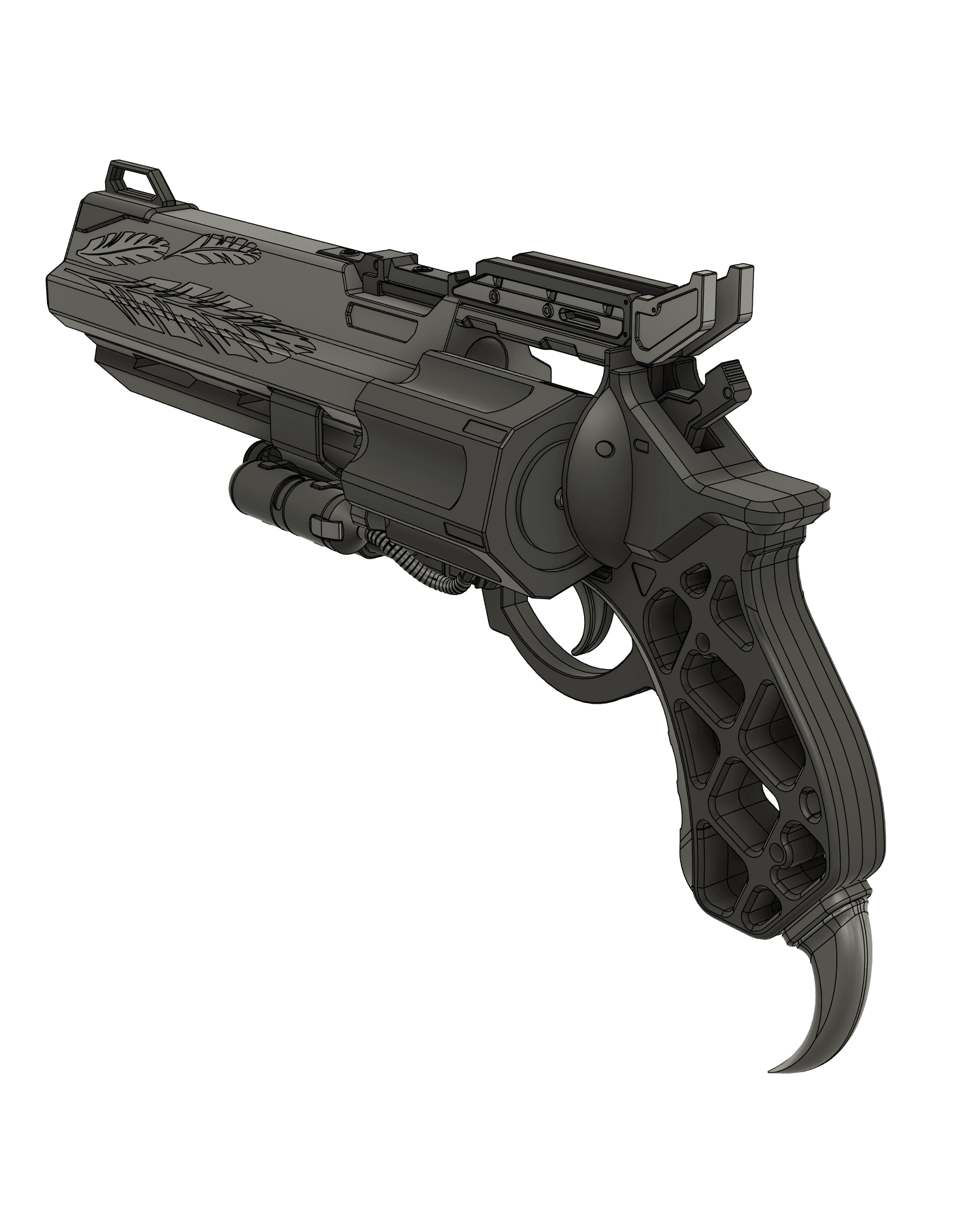 Custom Hawkmoon Hand Cannon | Fully Printable Model | Destiny 2 3d model