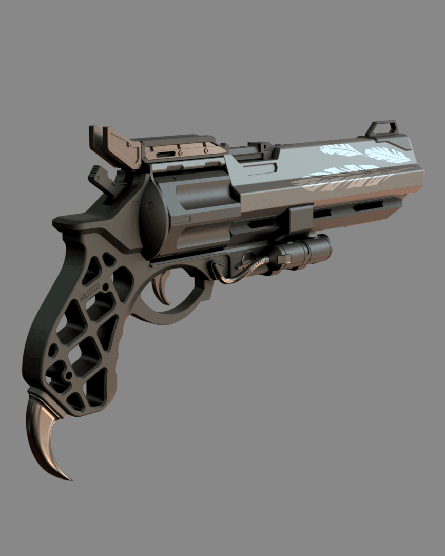Custom Hawkmoon Hand Cannon | Fully Printable Model | Destiny 2 3d model